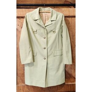 Vintage Dee Dee Deb Elegant Green Pea Coat Womens Union Made USA Size S/M